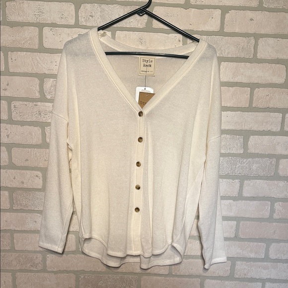 Style Rack Ivory Button-Up Sweater - Picture 1 of 2